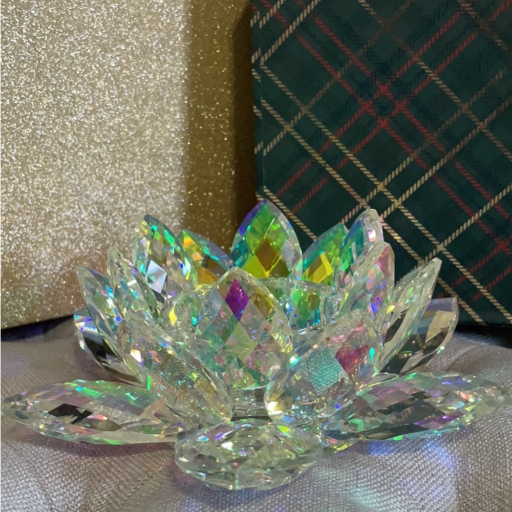 NWT crystal flower candle holder